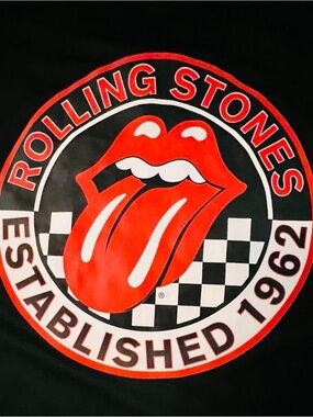 Rolling Stones Tongue Logo Tee - Red & Black Size Medium